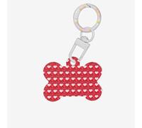 Red Hearts Love Printing 1 Pc Dog Bone Shape Id Tags Double Sided with Key Ring Craft for Pets