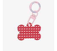 Red Hearts Love Printing 1 Pc Dog Bone Shape Id Tags Double Sided with Key Ring Craft for Pets