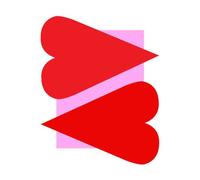 Red Hearts Men's T-Shirt - White - L - White