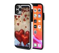 Red Hearts Printed Phone Cases for iPhone 11 Wallet Case 6.1-inch, Magnetic Clasp Flip Leather Shockproof Phone Case Cover with Card Slots Holder