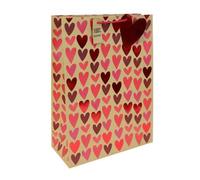 Red Hearts Valentine's Extra Large Kraft Gift Bag 45cm