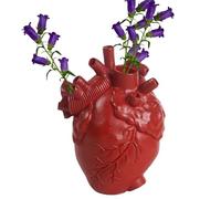 red hearts Vase - Heart Shaped Vase Anatomical Creative Vase, Creative Resin Heart-Shaped Sculpture Vase | Modern Art Style Decor Ornaments For Desktop Tabletop Shelf Bedside Bar Bedroom Living Room