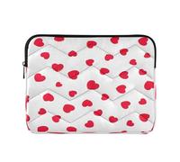Red Hearts White Laptop and Tablet Bag, Waterproof 15.6 Inch Laptop Case for Women