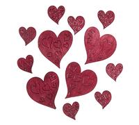 Red Hearts Wooden Pack of 12 - Craft for Occasions Embellishments