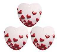 Red Hearts3 PCS Car Air Fresheners Hanging Scented Cards for Car Air Freshener Aromatherapy Tablets Hanging Air Freshener for Car Rearview Mirror Bedroom Wardrobe