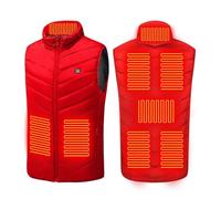 Red Heated Gilet for Women Men - 8 Heating Zones, 3 Temperature Levels, Sleeveless, Full Zipper, Plus Size, Heating Jackets Bodywarmer for Motorcycle Fishing Skiing Outdoor Activities M