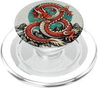 Red Heavenly Dragon The Azure Beast PopSockets PopGrip for MagSafe