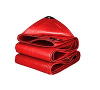 Red Heavy Duty Waterproof Tarpaulin 12mil Thick Material 5M x 4M (15ft x 12ft) Metal Grommets Rip Stop Weather Resistant
