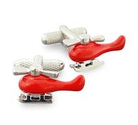 Red Helicopter Cufflinks - Onyx Art CK550 Aviation Pilot Novelty Cuff Links In Premier Life Packaging