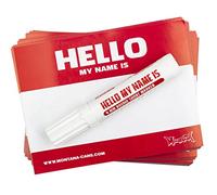 Red Hello My Name Is Stickers