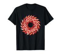 Red Hibiscus Flower Circle Tropical Wreath T-Shirt