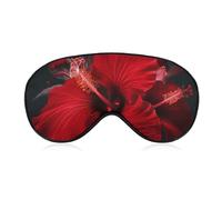 Red Hibiscus Flowers Eye Mask, Side Sleeping Mask Light Blindfold Sleeping Mask Nose Pad and Elastic Band for Children Women and Men