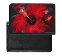 Red Hibiscus Flowers Passport Cover Protector Rfid Blocking Passport Holder Id Card Holder Secure Travel Wallet Organizer for Passport Tickets Credit Cards, style, One Size