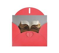 Red Holiday greeting check blank card and pearl beautiful blank note block VVXBHGR An open book. Pattern