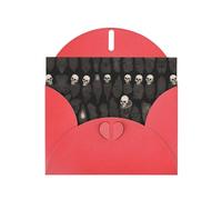 Red Holiday greeting check blank card and pearl beautiful blank note block VVXBHGR Artistic abstract skull Pattern