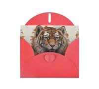 Red Holiday greeting check blank card and pearl beautiful blank note block VVXBHGR Artistic tiger head Pattern