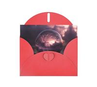 Red Holiday greeting check blank card and pearl beautiful blank note block VVXBHGR Dreamy Crystal Ball Pattern