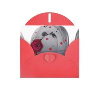 Red Holiday greeting check blank card and pearl beautiful blank note block VVXBHGR Earth Rose Pattern