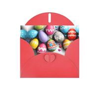 Red Holiday greeting check blank card and pearl beautiful blank note block VVXBHGR Easter eggs sprinkled with love Pattern