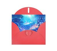 Red Holiday greeting check blank card and pearl beautiful blank note block VVXBHGR Fantastic undersea adventure Pattern