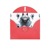 Red Holiday greeting check blank card and pearl beautiful blank note block VVXBHGR Ghost leader Pattern