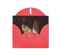 Red Holiday greeting check blank card and pearl beautiful blank note block VVXBHGR Ghosts in the corridor Pattern