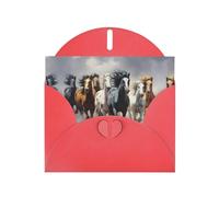Red Holiday greeting check blank card and pearl beautiful blank note block VVXBHGR Horses in a tornado Pattern