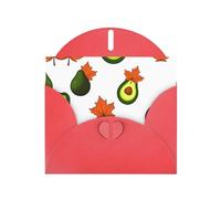Red Holiday greeting check blank card and pearl beautiful blank note block VVXBHGR Maple leaf avocado Pattern