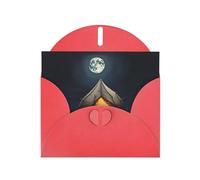 Red Holiday greeting check blank card and pearl beautiful blank note block VVXBHGR Moonlight Travel Pattern