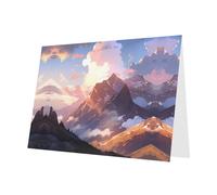 Red Holiday greeting check blank card and pearl beautiful blank note block VVXBHGR Mountains in the morning light Pattern