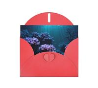 Red Holiday greeting check blank card and pearl beautiful blank note block VVXBHGR Mysterious Underwater Pattern