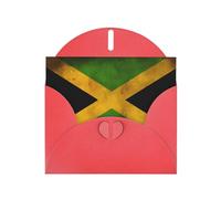 Red Holiday greeting check blank card and pearl beautiful blank note block VVXBHGR Old Jamaican Flag Pattern