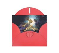 Red Holiday greeting check blank card and pearl beautiful blank note block VVXBHGR Plants under the moonlight Pattern