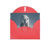 Red Holiday greeting check blank card and pearl beautiful blank note block VVXBHGR Polar bear on the snowy plains Pattern