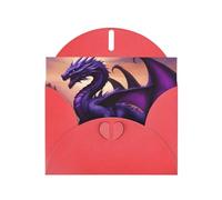 Red Holiday greeting check blank card and pearl beautiful blank note block VVXBHGR Purple and Wirte Dragons Pattern