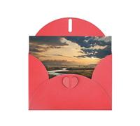 Red Holiday greeting check blank card and pearl beautiful blank note block VVXBHGR Rivers and plains Pattern