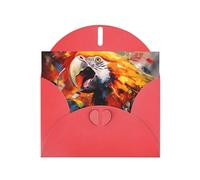 Red Holiday greeting check blank card and pearl beautiful blank note block VVXBHGR Screaming Parrot Pattern