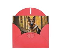Red Holiday greeting check blank card and pearl beautiful blank note block VVXBHGR Smart shepherd dog Pattern