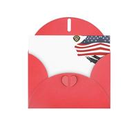 Red Holiday greeting check blank card and pearl beautiful blank note block VVXBHGR Soldier with national flag Pattern