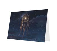 Red Holiday greeting check blank card and pearl beautiful blank note block VVXBHGR Starry Dream Catcher Pattern