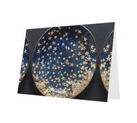 Red Holiday greeting check blank card and pearl beautiful blank note block VVXBHGR Stars on a Plate Pattern