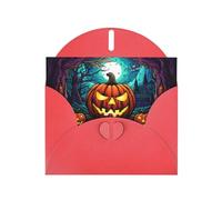 Red Holiday greeting check blank card and pearl beautiful blank note block VVXBHGR Terror Pumpkin Pattern