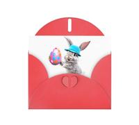 Red Holiday greeting check blank card and pearl beautiful blank note block VVXBHGR The animal holding an easter egg Pattern