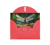 Red Holiday greeting check blank card and pearl beautiful blank note block VVXBHGR The Dragonfly Flies Pattern