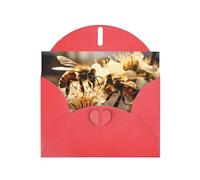 Red Holiday greeting check blank card and pearl beautiful blank note block VVXBHGR The honeybee. Pattern