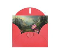 Red Holiday greeting check blank card and pearl beautiful blank note block VVXBHGR Wild Roses in the Valley Pattern