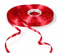 Red Holographic Curling Ribbon Roll for Gift Wrapping 50m Sparkling Crimson Decorative String 5mm Metallic Balloon Tie for Birthdays Weddings Christmas Arts & Crafts Laser Finish