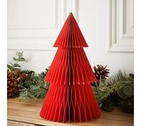 Red Honeycomb Paper Tree - a Lightweight and Reusable Christmas Ornament - Add a Bright Pop of Colour and Festive Cheer to Your Christmas Decorations