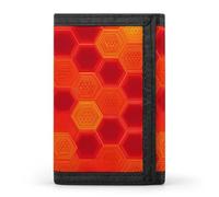 Red Honeycomb Trifold Men's Wallets with 8 Card Slots & Key Hook Slim Travel Purse Money Clip