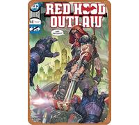 Red Hood Outlaw #44 Comics Poster Retro Metal Tin Sign Wall Home Wall Art Metal Tin Sign,cave,bar,Club,Home Wall Art Metal Tin Sign 8x12 Inches